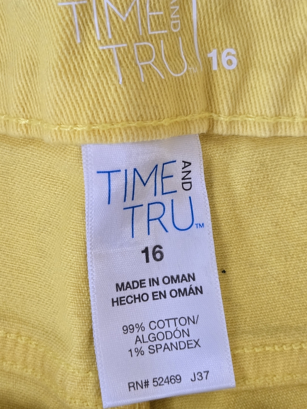 2 Time and Tru Denim Shorts Bundle Size 16 Yellow and Coral - Picture 3 of 11